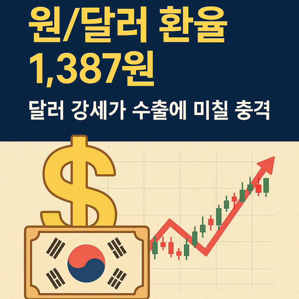 원/달러 환율 1,387원 &mdash; 달러 강세가 수출에 미칠 충격