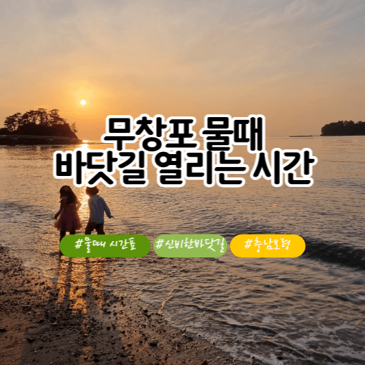 무창포 물때 바닷길 열리는 시간