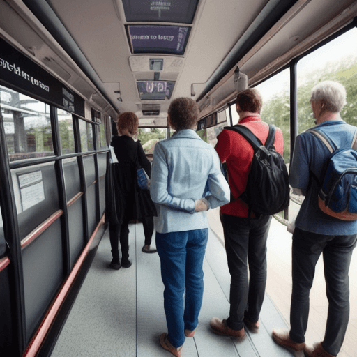 버스를 기다리는 사람들의 뒷모습