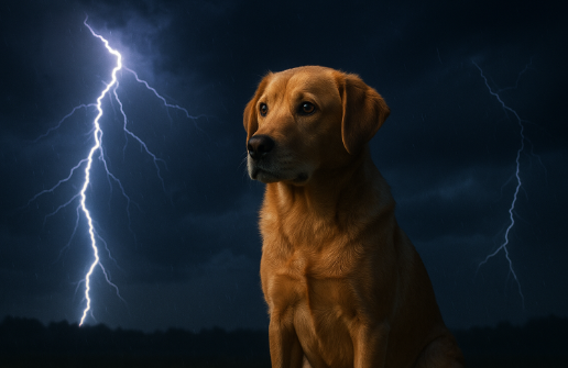 천둥 낯선 소리 민감한 강아지를 위한 안정 음악 관련 사진