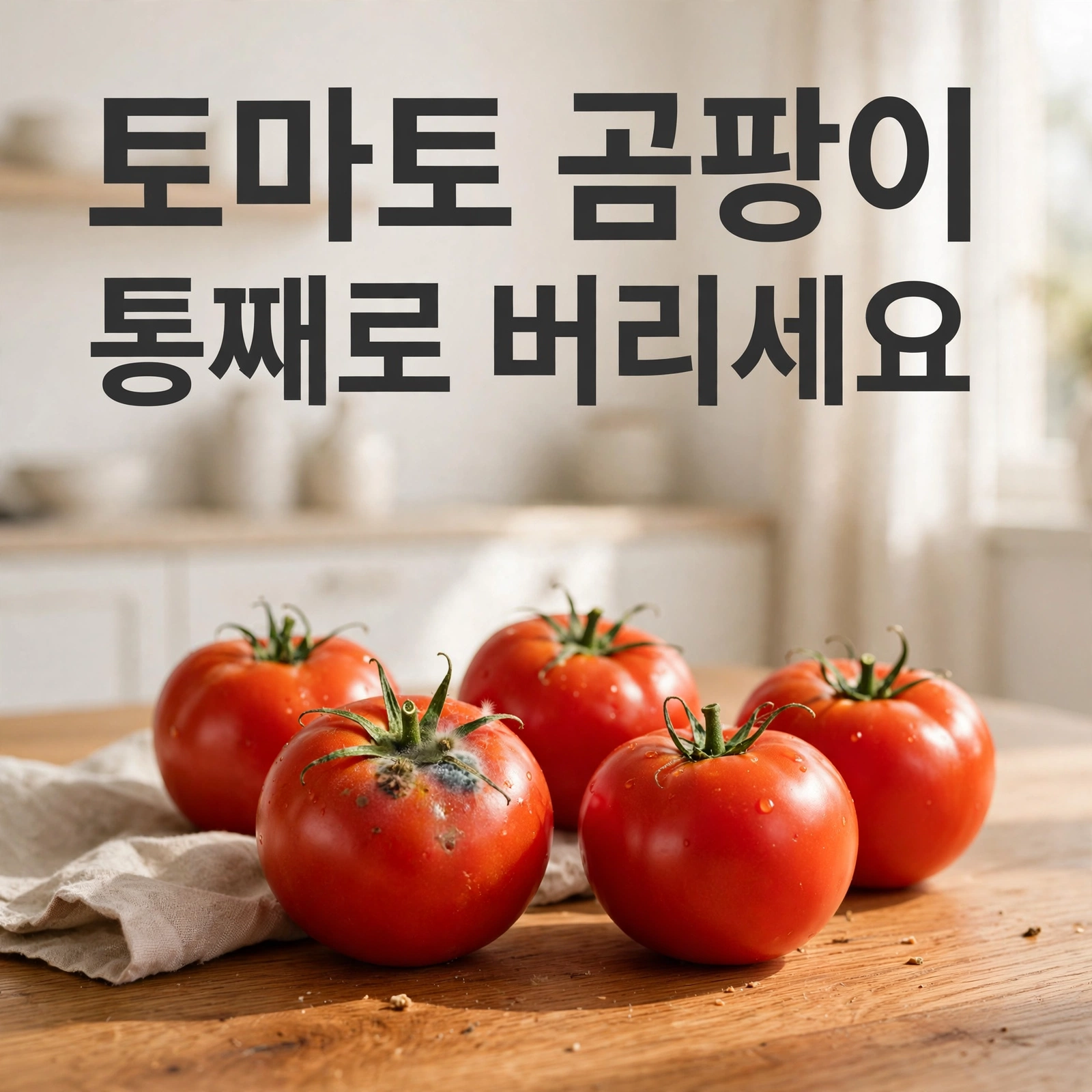 꼭지에 곰팡이가 핀 토마토 일러스트