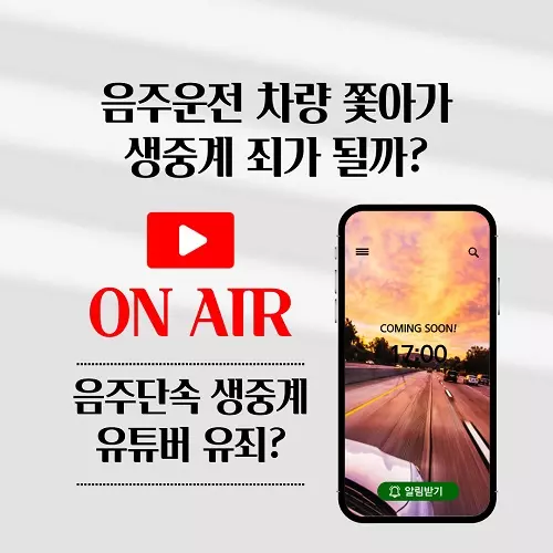 음주운전 생중계 유죄?