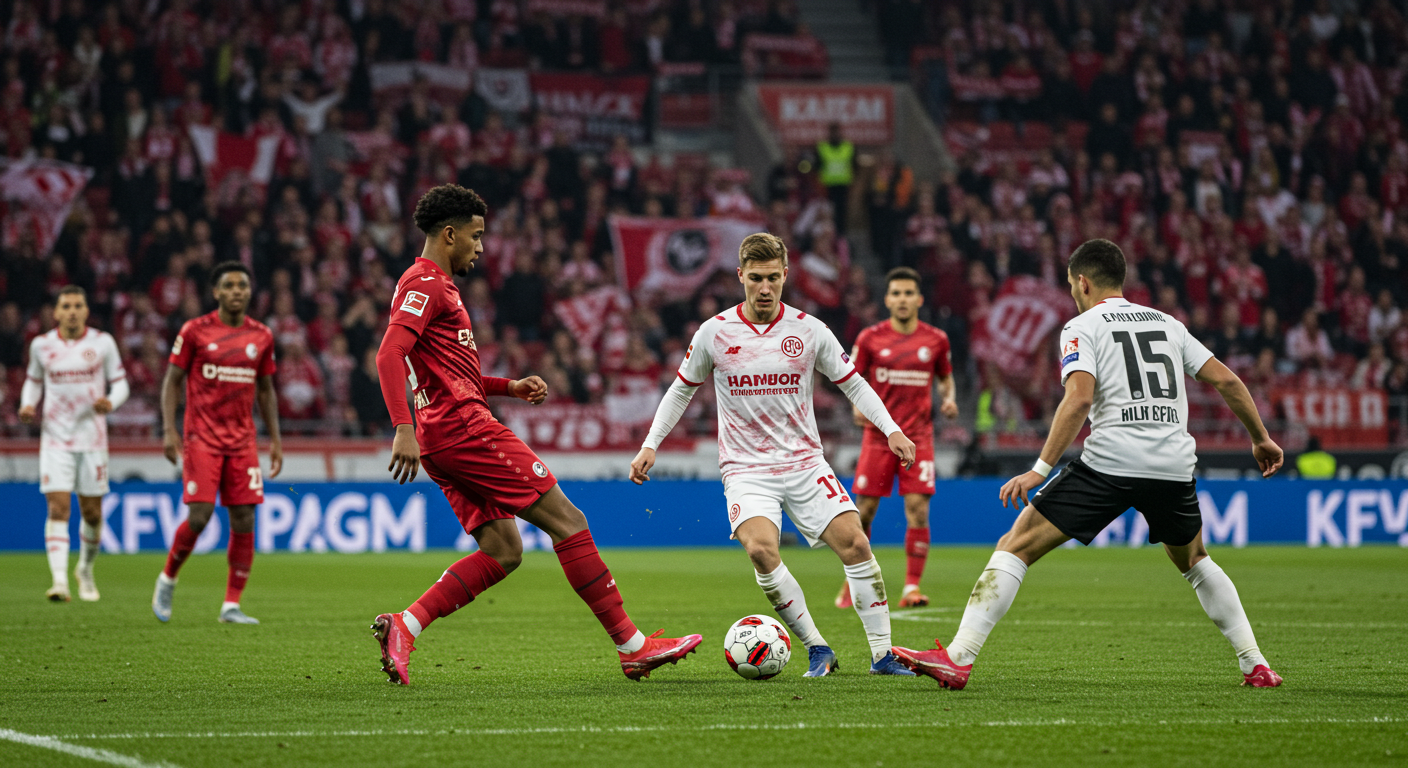 마인츠05와 sc프라이부르크의 생동감 있는 축구 경기 현장