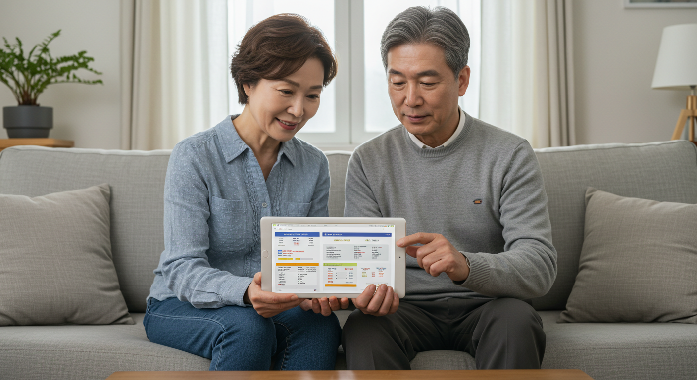 연금 수령 vs 일시금 고민하는 장면