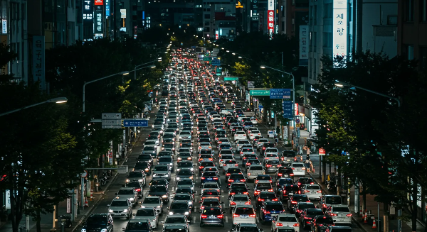 명동 주요 교통 체증