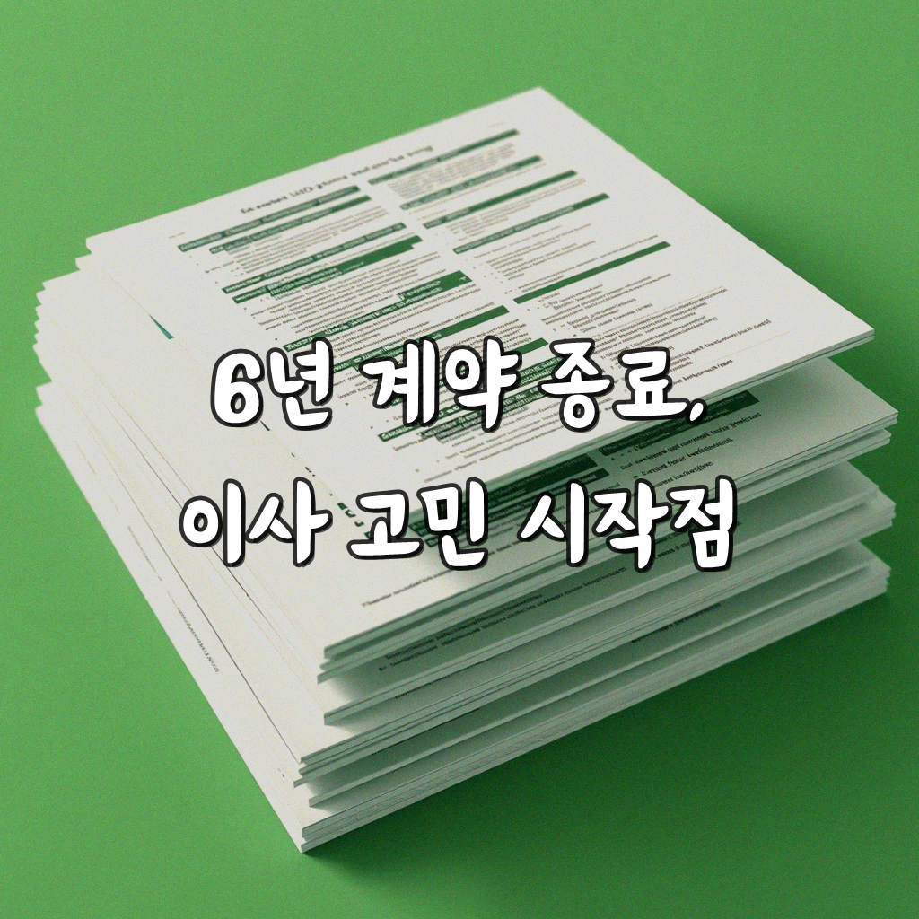 6년 계약 만료, 새로운 거주지 이전 고려할 때