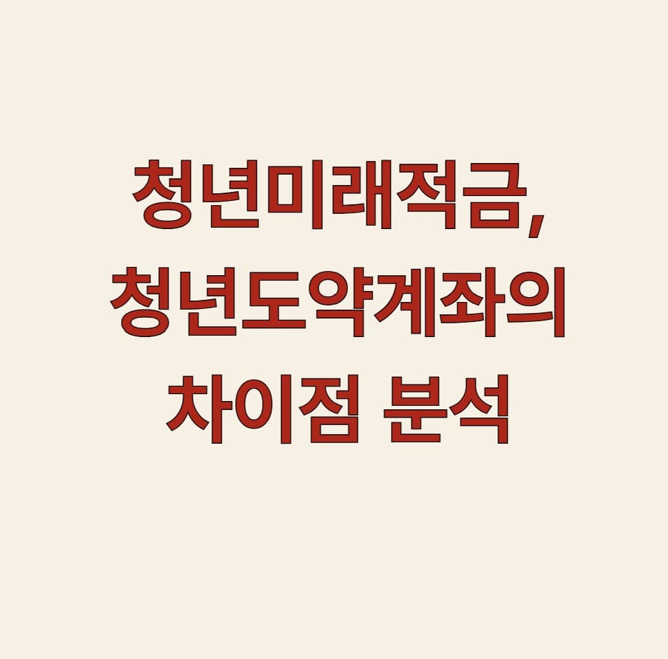 청년미래적금, 청년도약계좌의 차이점 분석