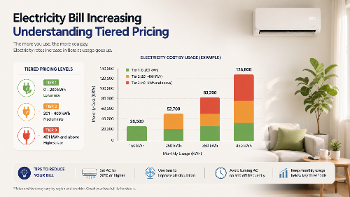 전기요금 누진제 구조와 300kWh 사용 시 요금 증가 예시