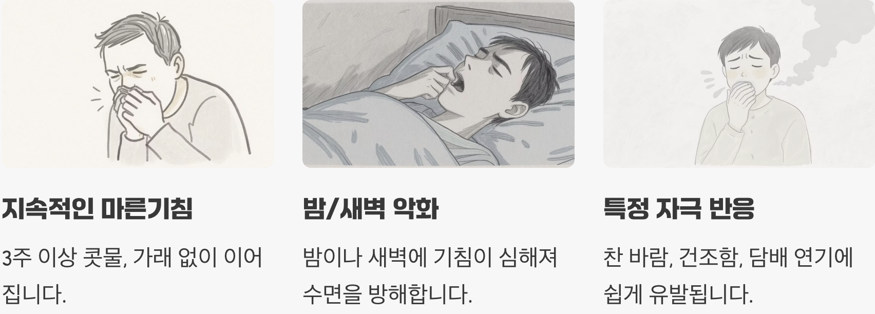 당신의 기침, 혹시 이런 특징이 있나요?