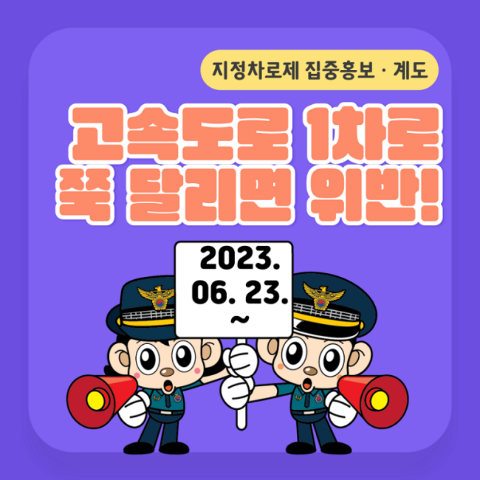 고속도로 1차선 단속