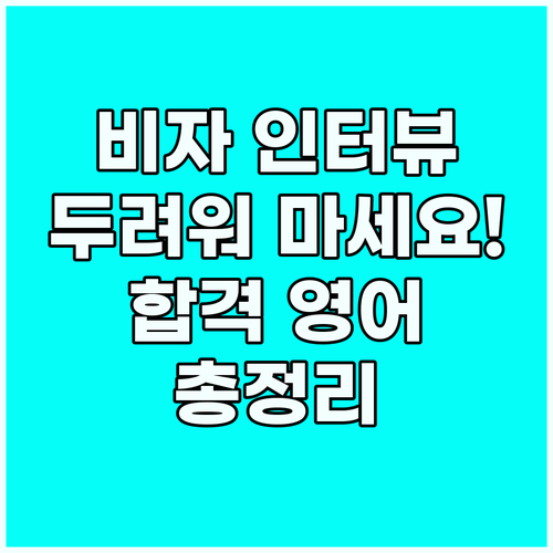 비자 인터뷰, 두려워 마세요! 합격을..