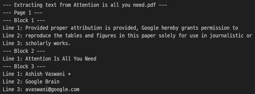 라인 단위 텍스트 추출