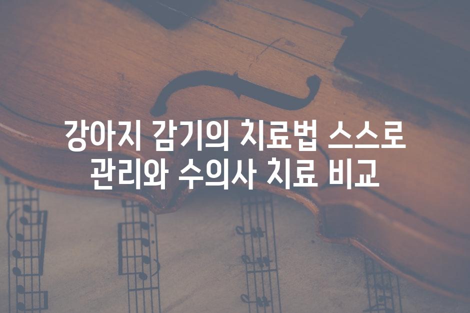 강아지 감기의 치료법 스스로 관리와 수의사 치료 비교