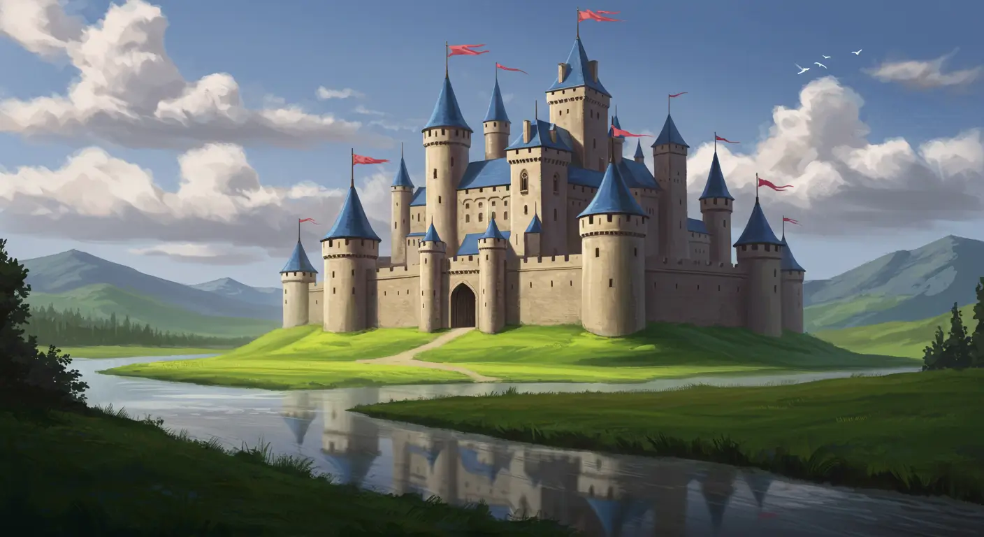 경쟁자의 침입을 막는 기업의 강력한 경쟁 우위를 상징하는 경제적 해자(성곽과 강)