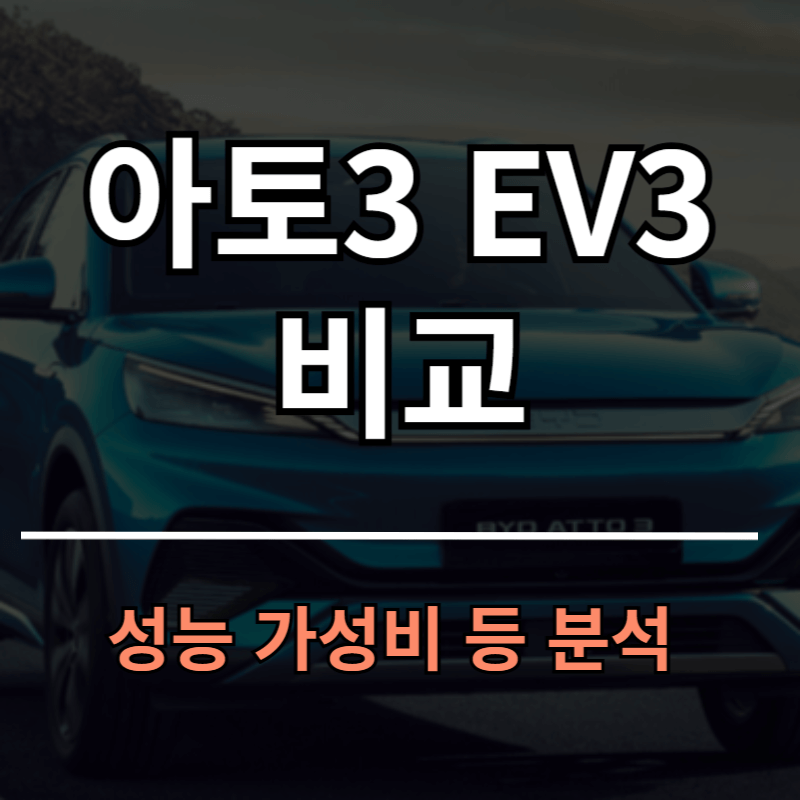 BYD 아토3 vs 기아 EV3 비교
