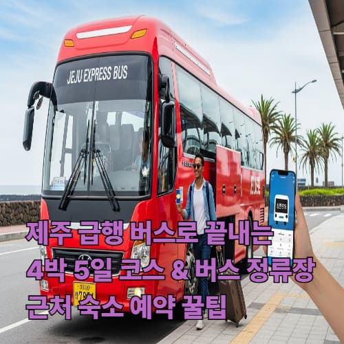 제주 급행 버스로 끝내는 4박 5일 코스 &amp; 버스 정류장 근처 숙소 예약 꿀팁
