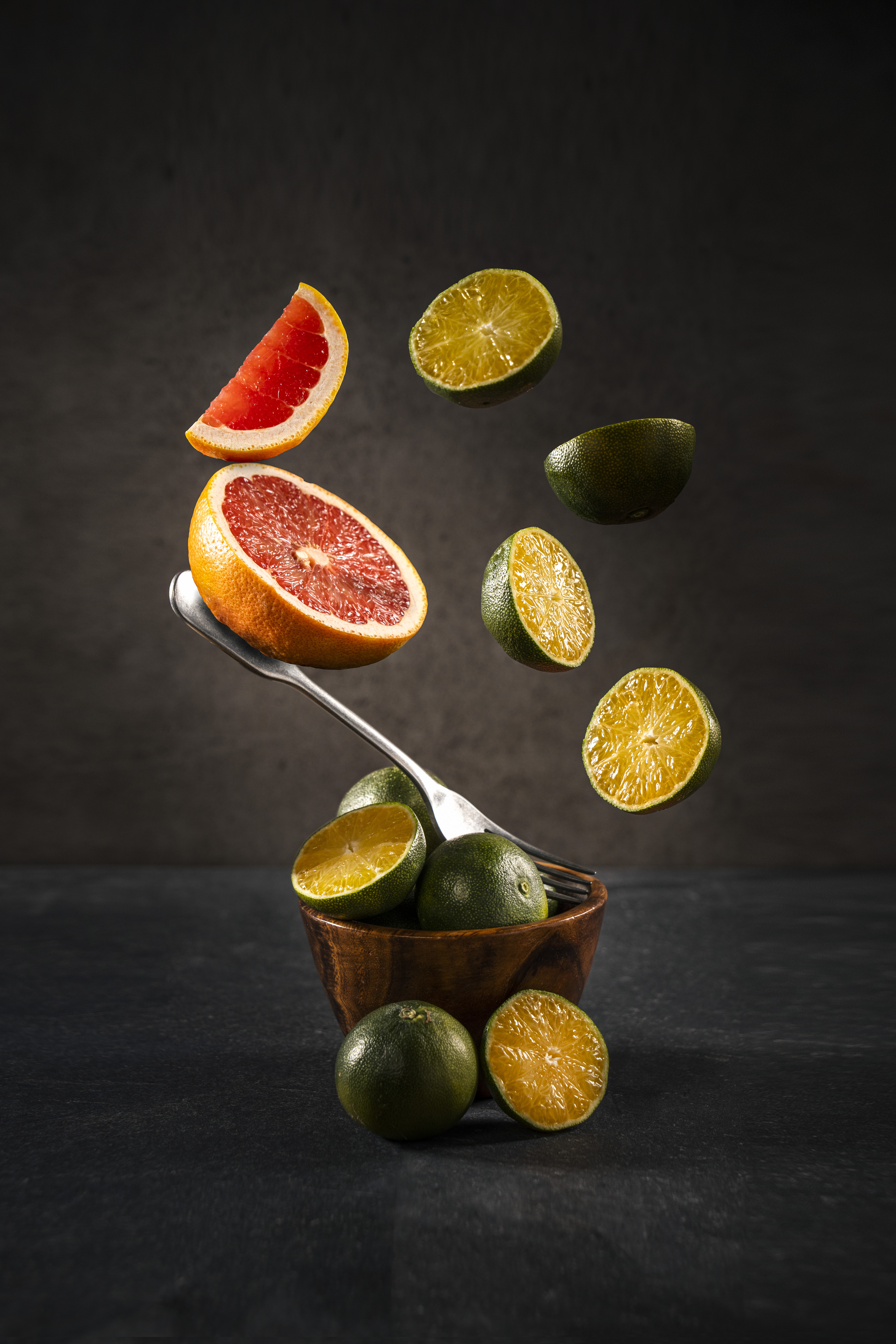 라임과 자몽 촬영 사진