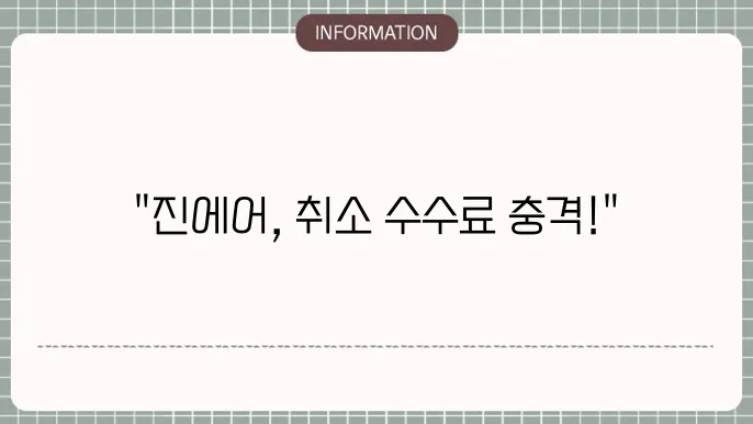 진에어 항공권 취소 수수료 안내