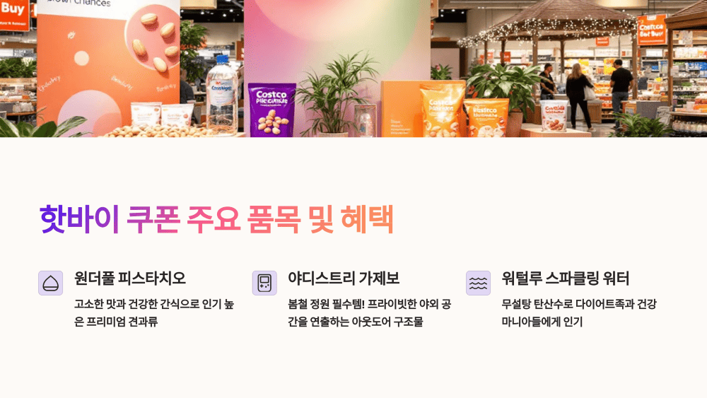 핫바이 쿠폰 주요 품목 및 혜택