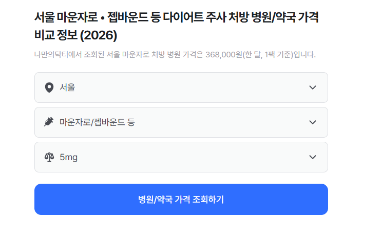 용량별 마운자로 가격비교 