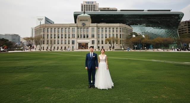 서울시청 앞 신혼부부