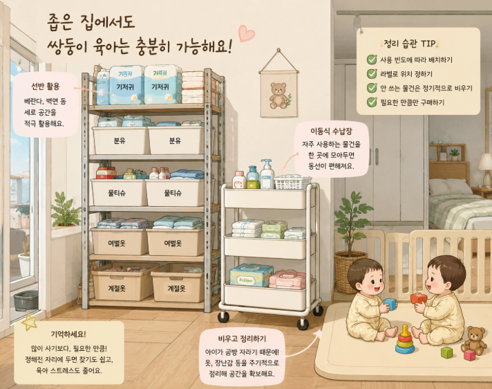 좁은 집의 육아 용품 정리 정돈