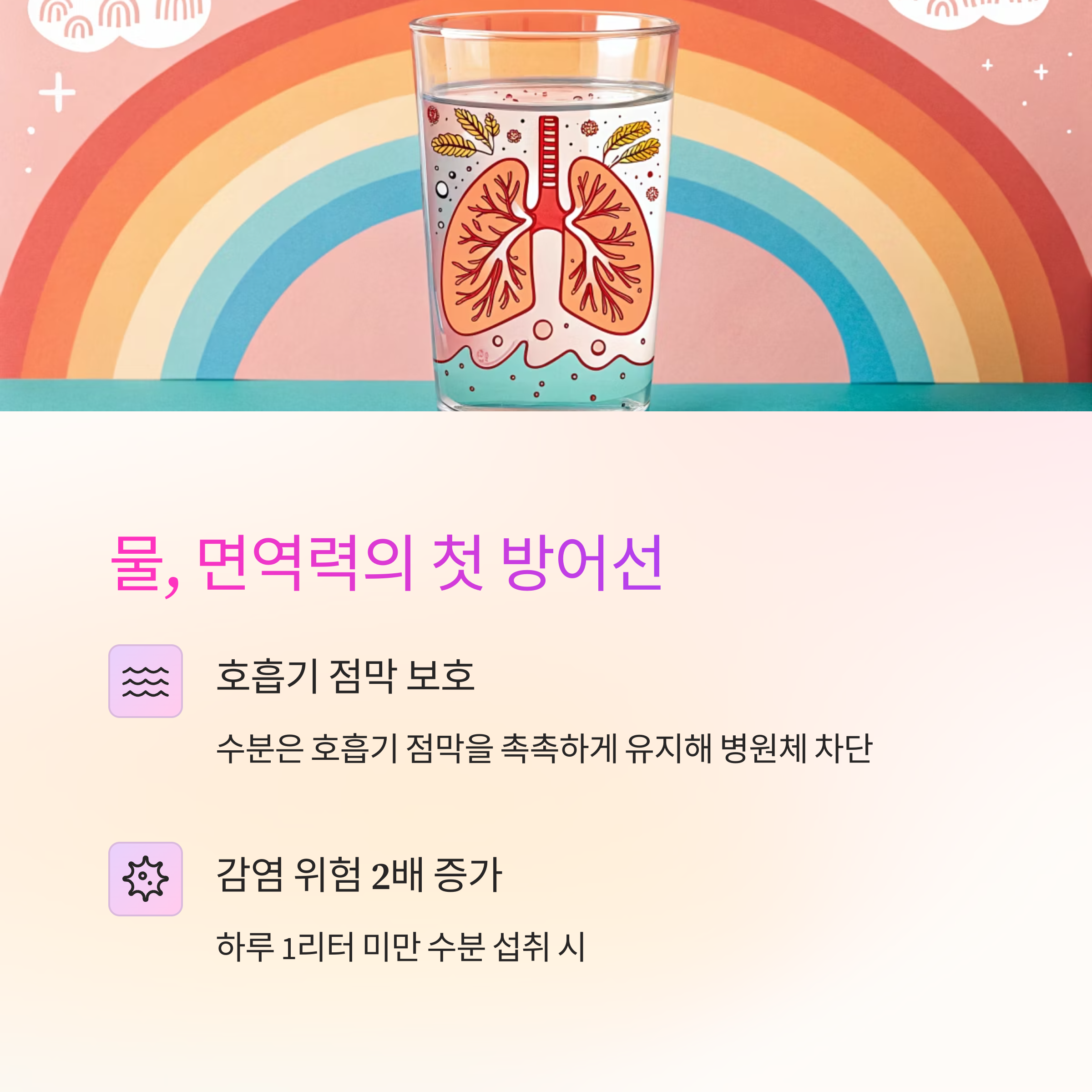 물, 면역력의 첫 방어선