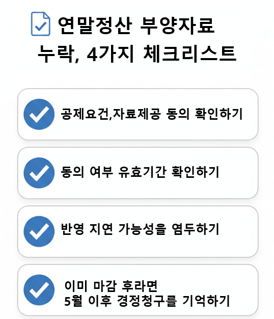 연말정산 부양자료 누락 4가지 체크리스트