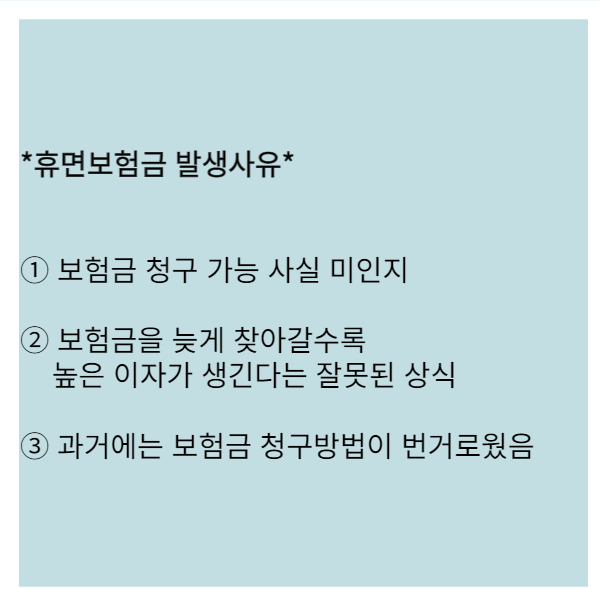 휴면보험금 발생사유