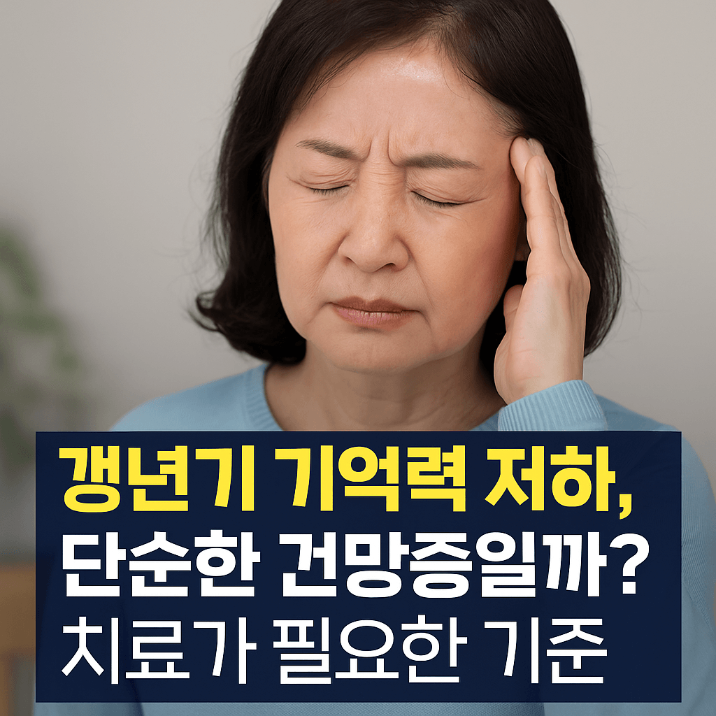갱년기 기억력 저하 단순한 건망증일까