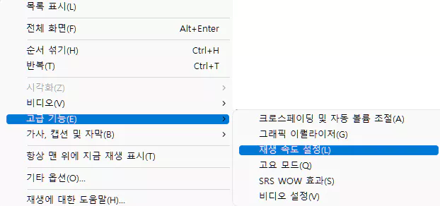 슬라이드쇼 재생 속도 조절