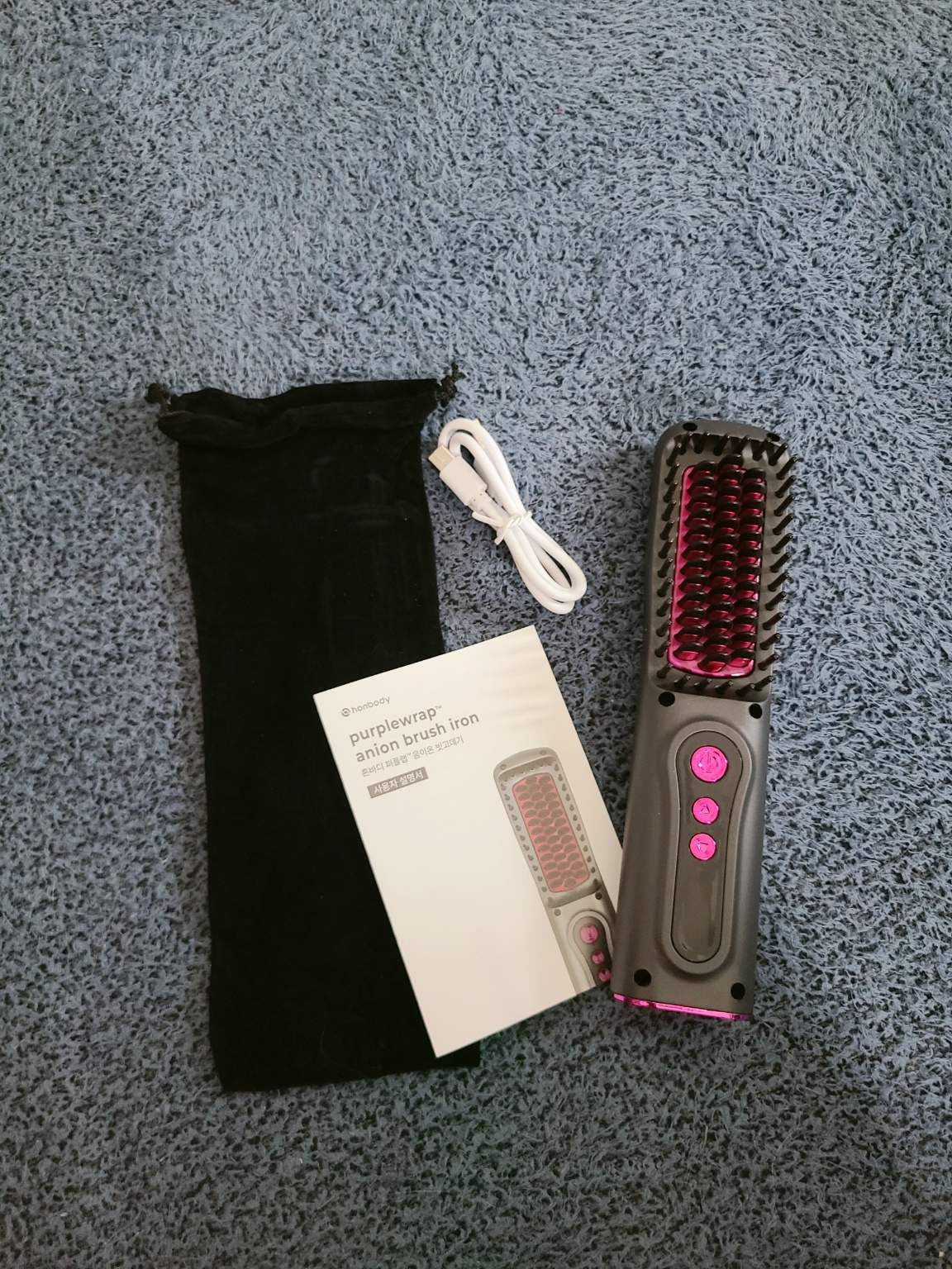 혼바디 퍼플랩 음이온 빗고데기