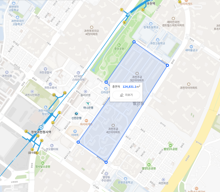 네이버부동산-과천-주공4,5단지-입지