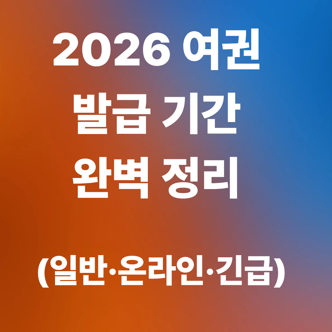 2026 여권 재발급하러 가기