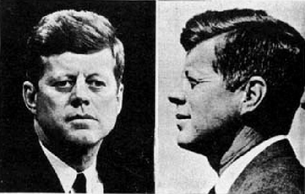 존 F 케네디의 정면 및 측면 사진