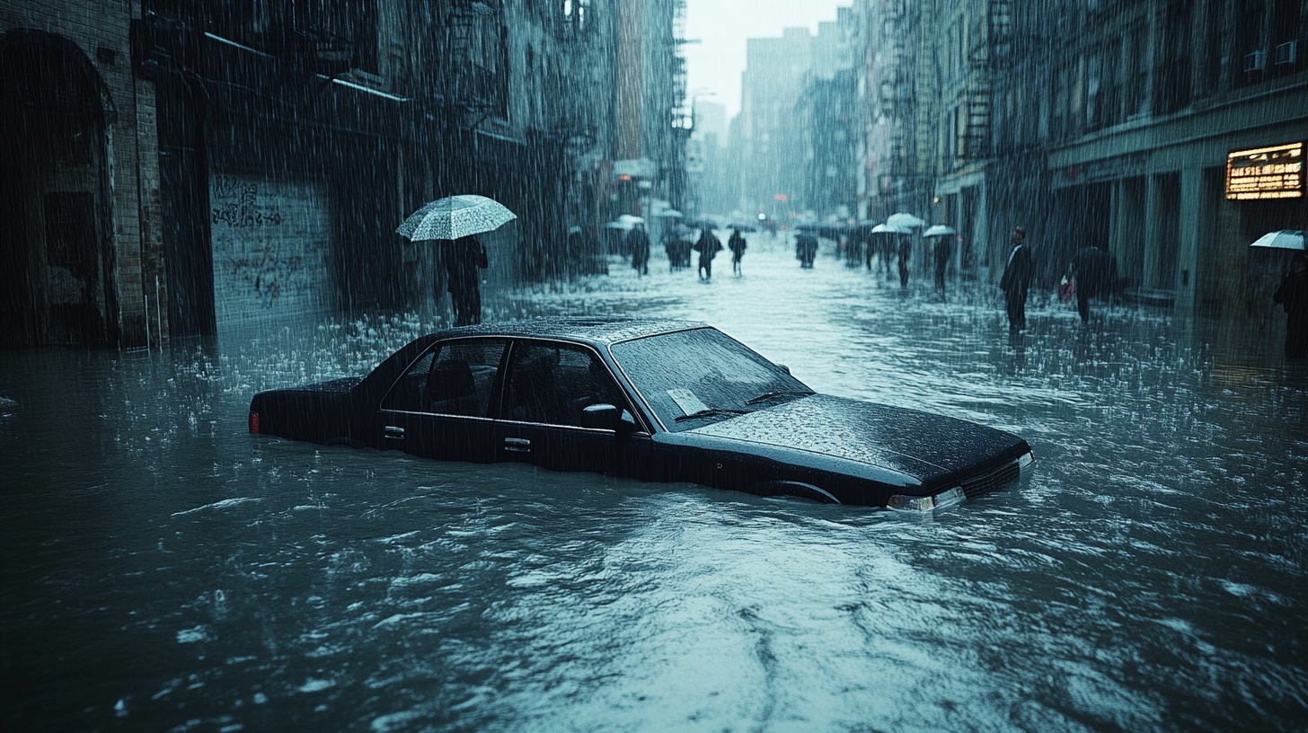 자동차 침수된 사진