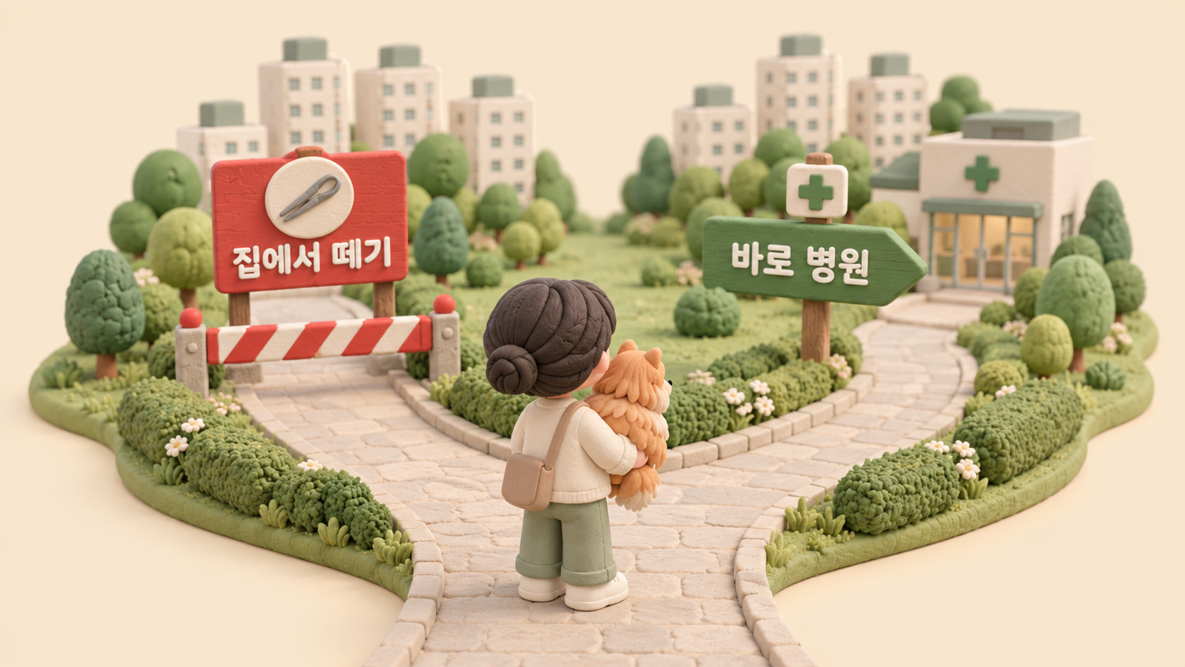 병원으로 갈 조건 갈림길