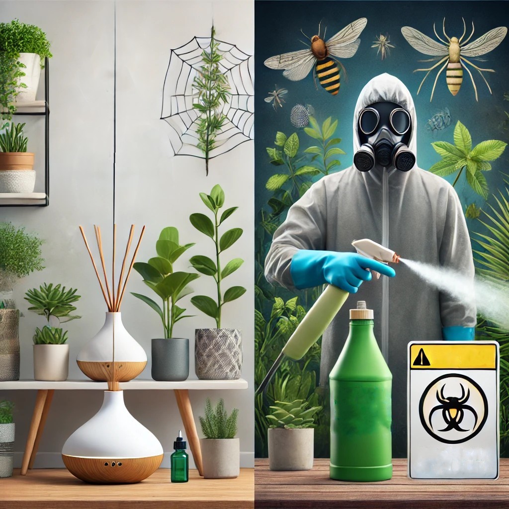 천연 방법과 화학적 방법 사진