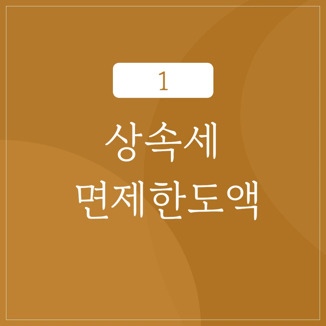 상속세 면제한도액 정리