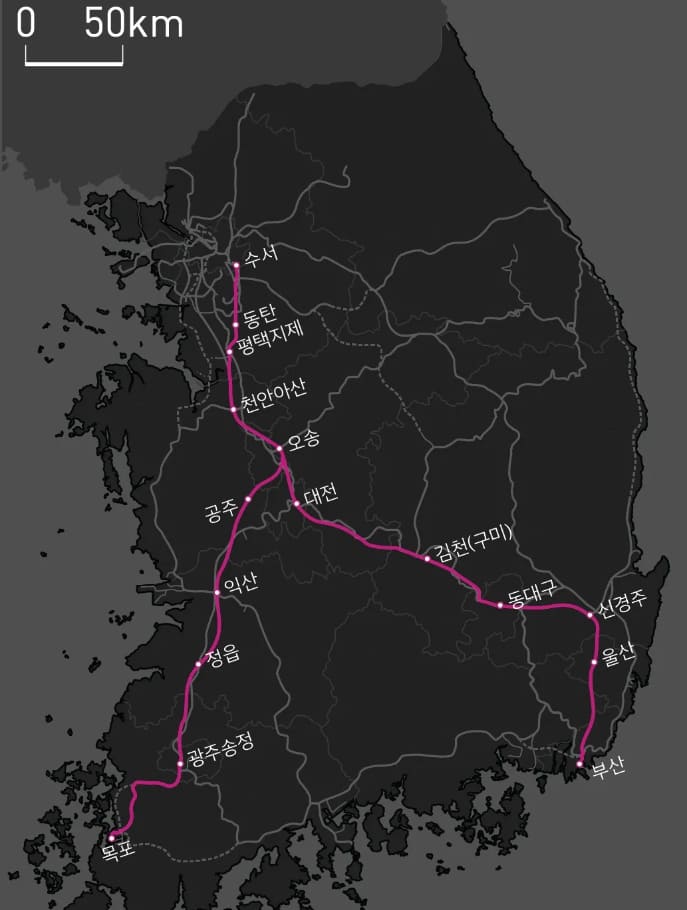 SRT 노선도