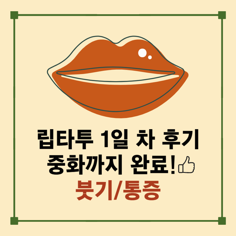 [립타투 1일차 후기] 중화까지 완료! 붓기, 통증, 색감 변화까지 솔직하게 알려드릴게요