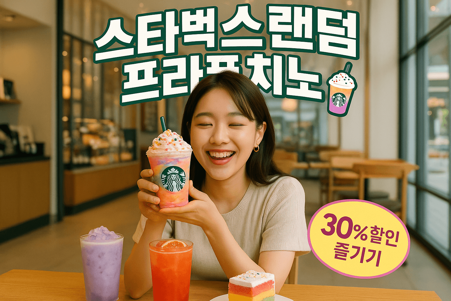 스타벅스 랜덤 프라푸치노 30%할인으로 즐기기(+이벤트)