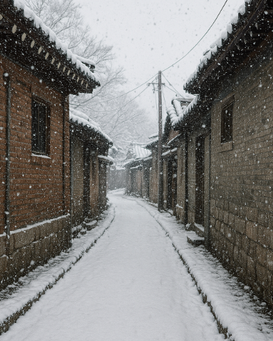 눈내린 골목길 사진