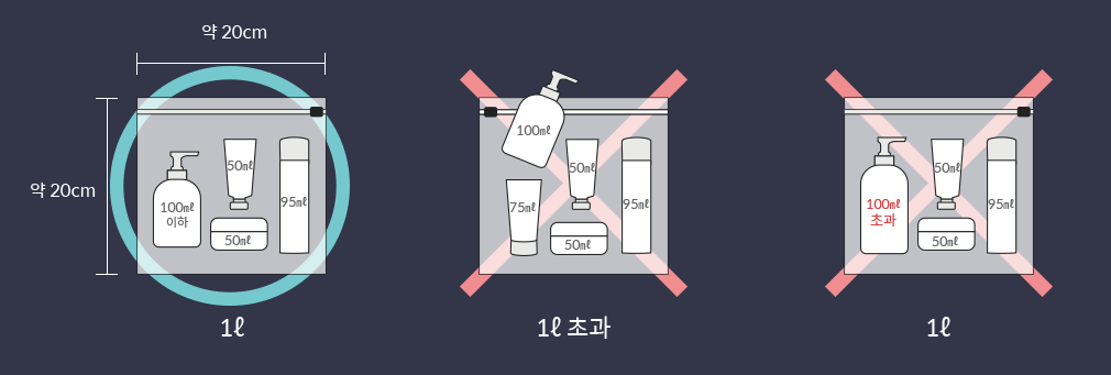 기낸 반입 물품 허용 기준