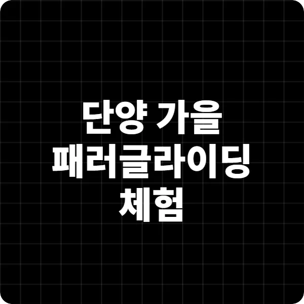 단양 가을 패러글라이딩 체험