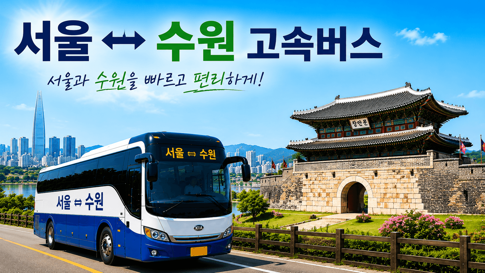 서울 수원 왕복 버스와 수원의 명소