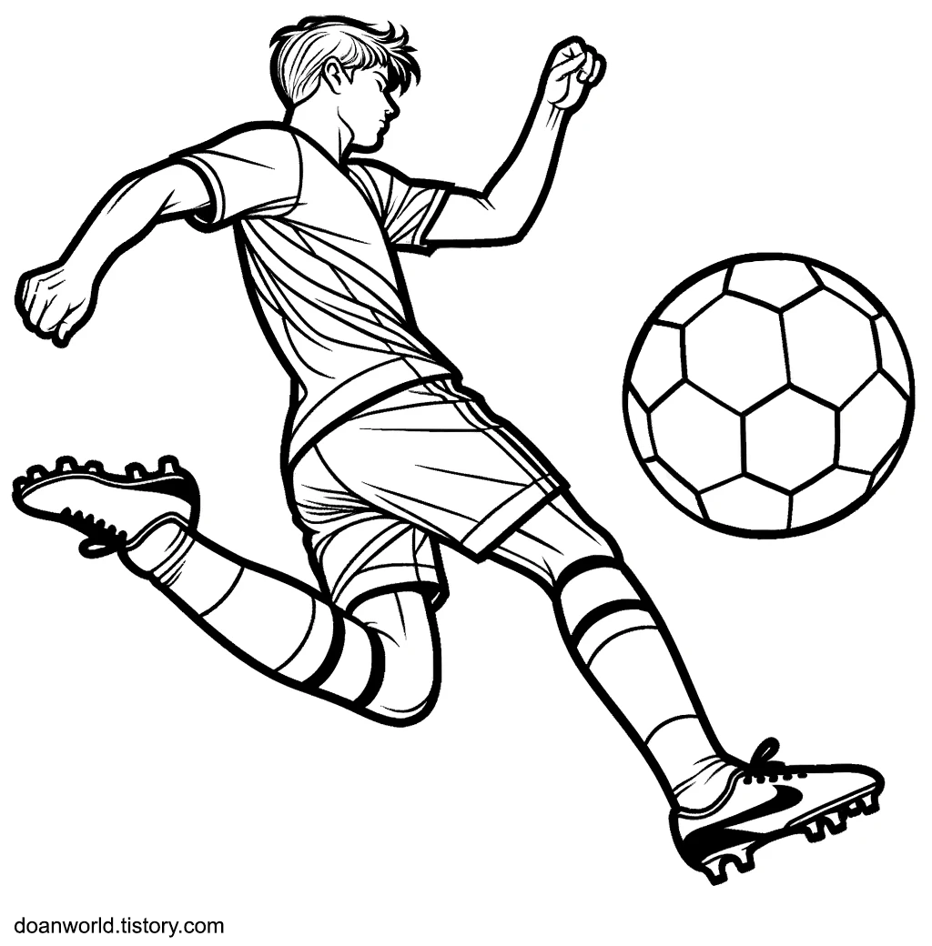 축구 선수 색칠공부 도안