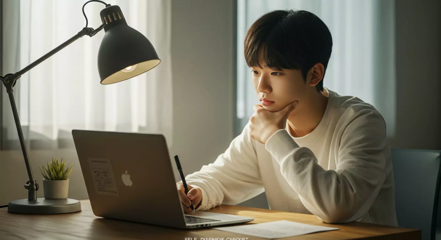 게임중독 자가 진단하는 이미지