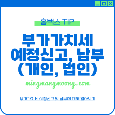 부가가치세 예정신고 및 납부 (개인, 법인)