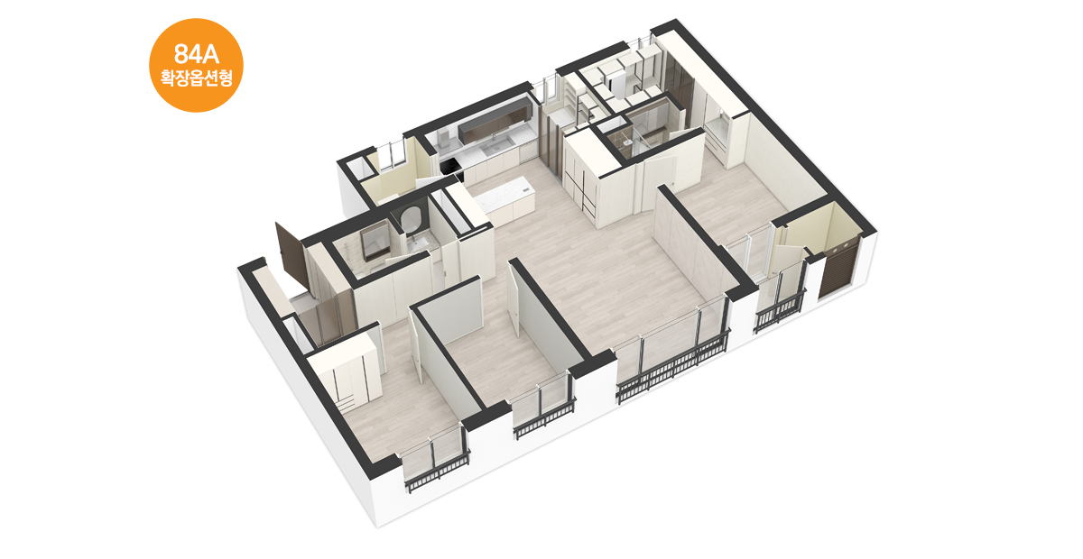 판교테크노밸리 중흥S-클래스 평면도 84A